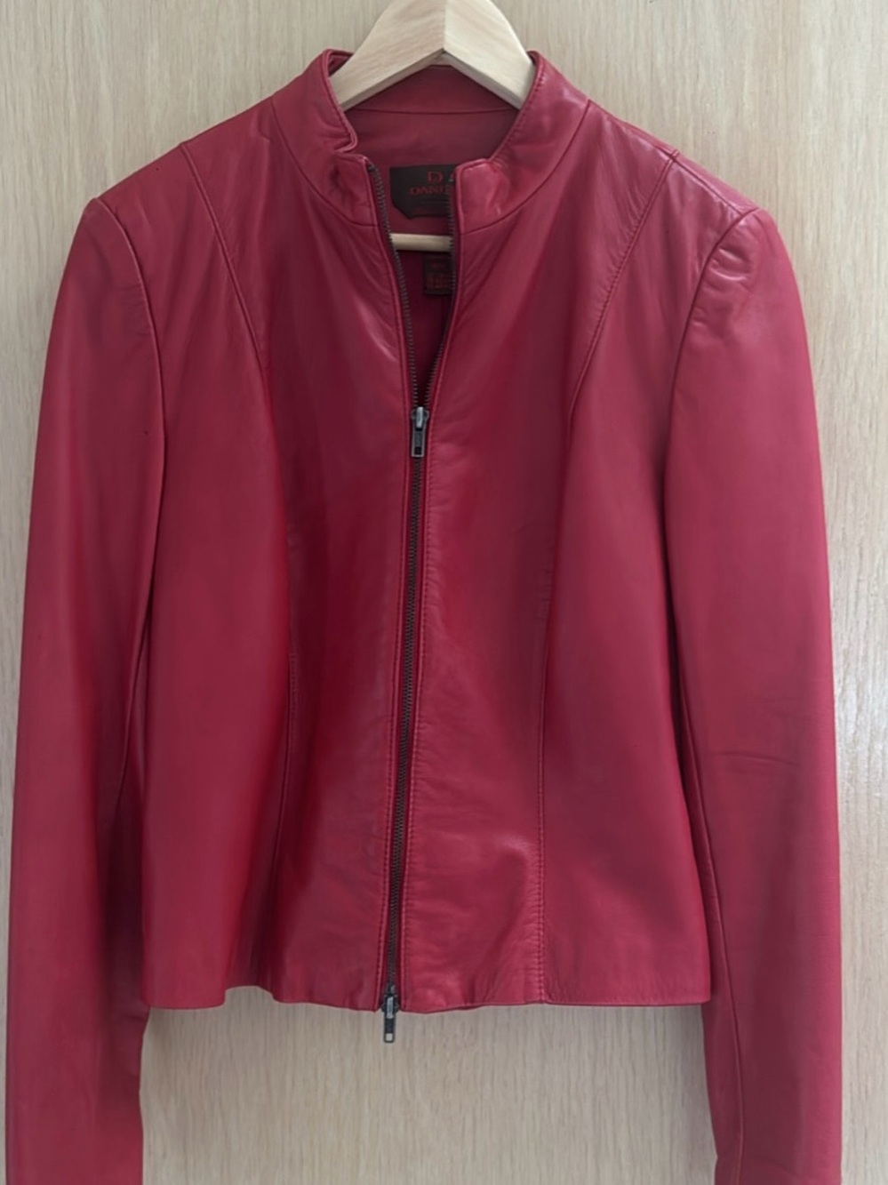 Danier Leather Coat in Deep Red